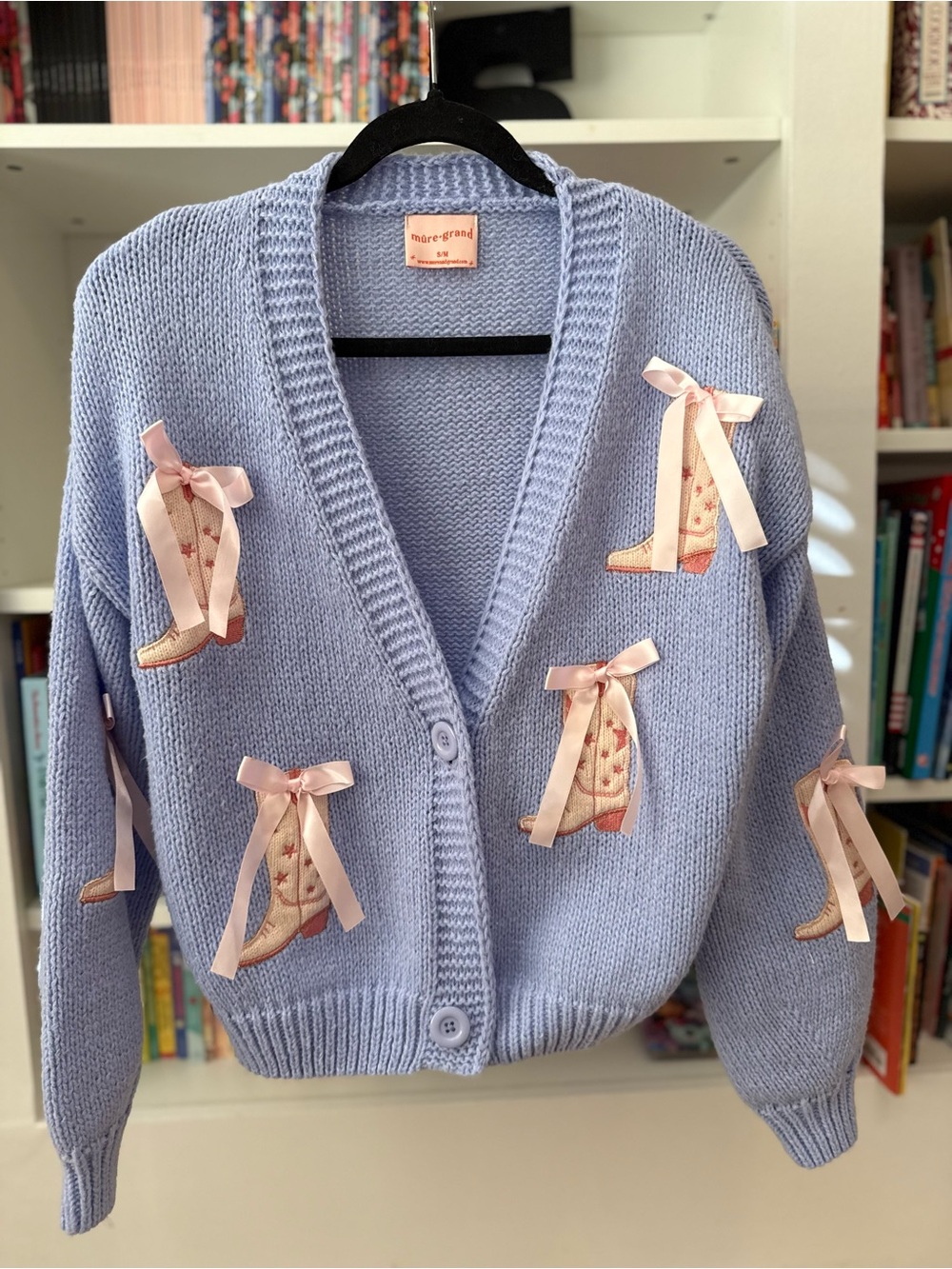 Mure + Grand "Cowgirl for Life" Puff Bow Cardigan